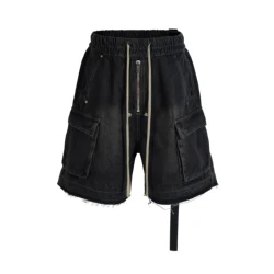 Men Casual Harem Jeans Shorts Gothic Men's Clothing Summer Loose High Street Black Short