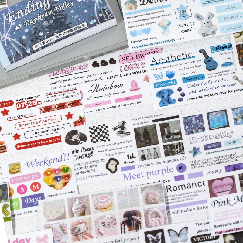 30 unid/libro coreano Ins Daydream Valley serie película cortada pegatina diario funda de teléfono DIY Scrapbooking pegatinas de decoración Kawaii