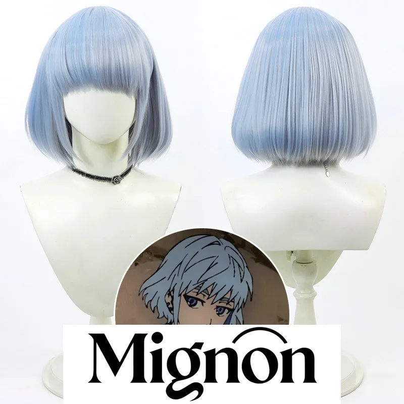 

Парик для косплея Tower of God Khun Aguero Agnes, голубая шапочка на голове, стрижка Боба, возвращение принца