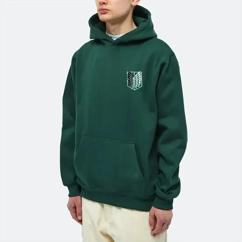 Ataque em titã anime padrão impressão hoodie das mulheres dos homens streetwear pulôver harajuku shingeki no kyojin moletom solto respirável