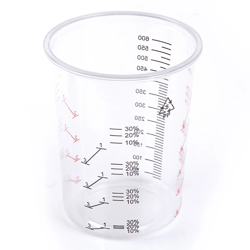 

10Pcs Color Random Capacity 600ml Plastic Paint Mixing Cups Mixing Pot Paint Mixing Calibrated Cup Disposable Paint Mixing Cup