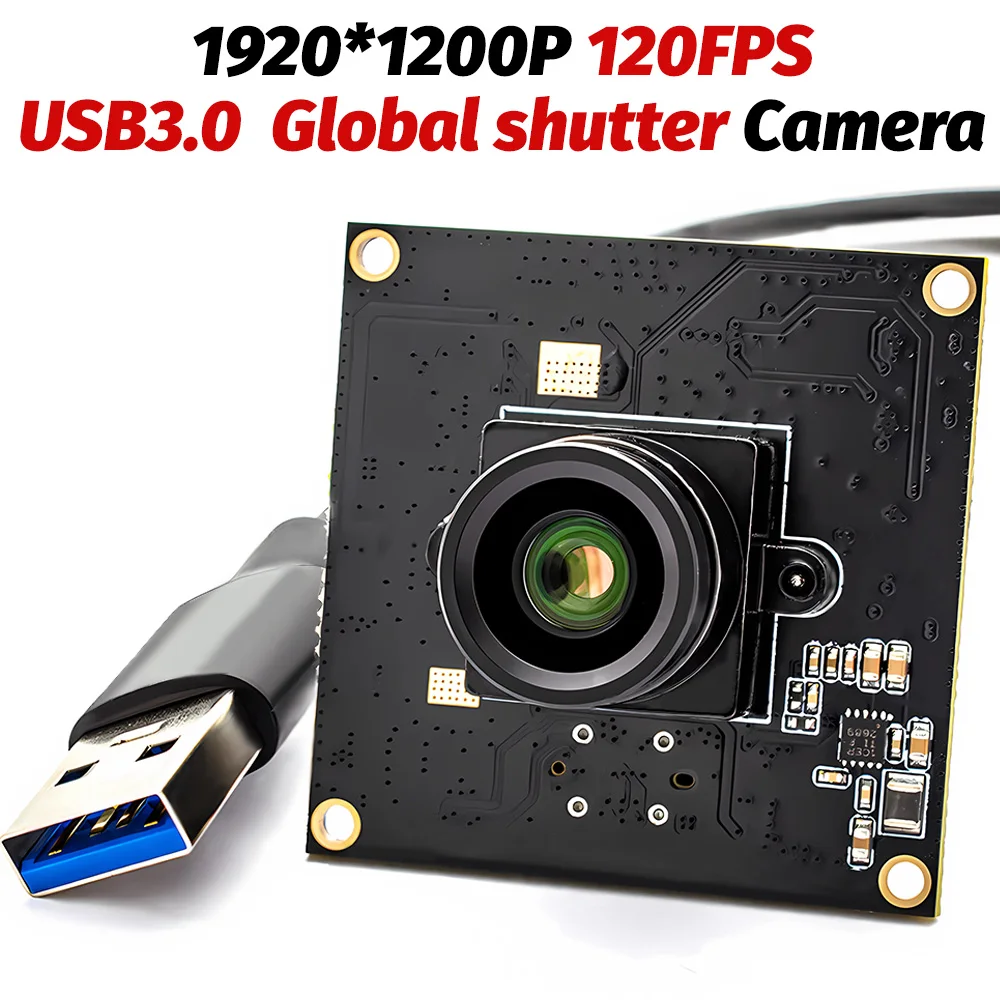 

USB3.0 Global Shutter 2.3MP 120FPS Camera Module High Frame Rate Webcam With No Distortion M12 Lens Plug And Play For Video Live