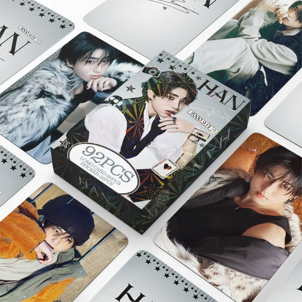 

Straykids Han Lomo Card 92 Pcs High Definition Photocard Mini Stickers Kpop Merch For Fans Collection Room Decoration