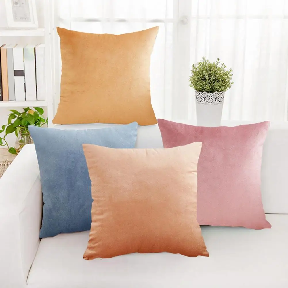 Solid Color Pillow Cover Luxurious Velvet Halloween Pillowcase for Home Office Decor Elegant Sofa Throw Cover for Bedroom Room