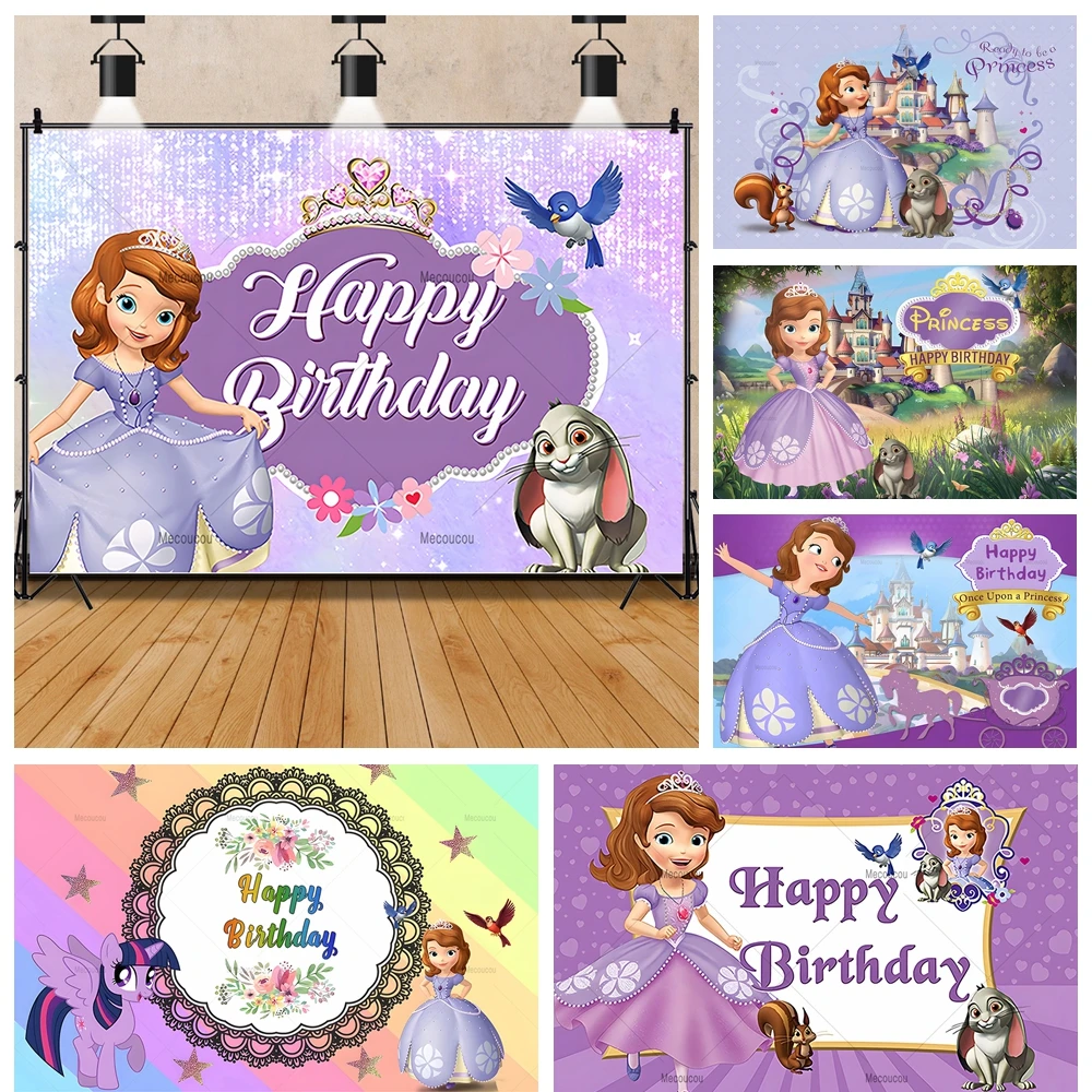 

Disney Princess Ssophia Cartoon Baby Girls Gifts Birthday Party Banner Backdrop Custom Childs Room Photo Poster Decor Background