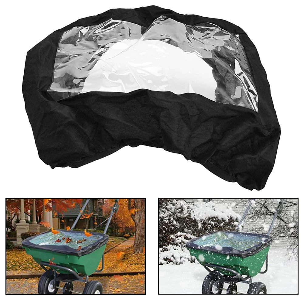 420D Waterproof Elastic Cover with Transparent Viewing Window for Hopper Spreader with Secure Fit and Convenient Storage Bag
