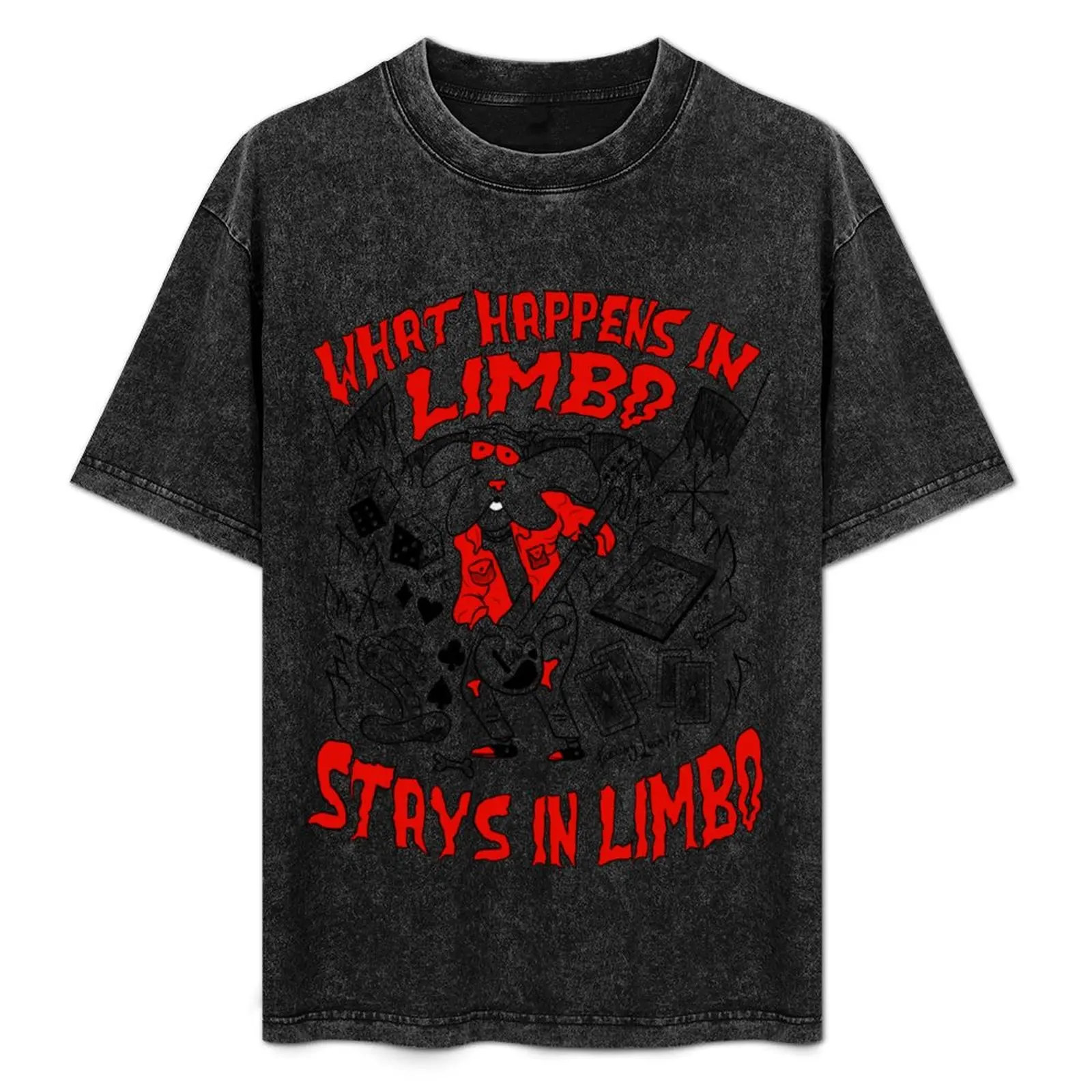 Camiseta clásica con estampado moderno de What Happens in Limbo Stays in Limbo, camiseta de manga corta con estampado moderno