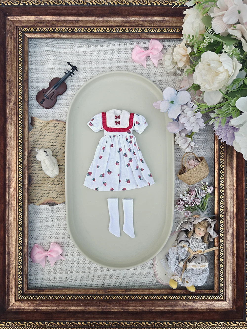 Nowe ubranka dla lalek Blythe, urocza codzienna sukienka w truskawki, zestaw w wiśniach, ubrania dla lalek Ymy Licca Azones Ob22 24 27, akcesoria dla lalek YMY