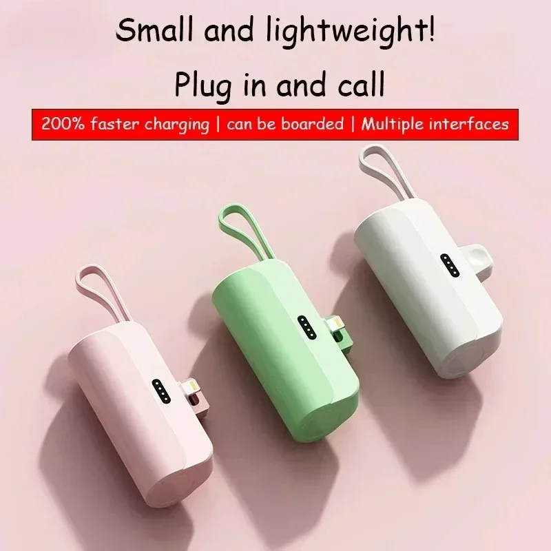 Mini Wireless Power Bank 50000mAh Large Capacity Portable Capsule Fast Charging External Battery For iPhone Type-c