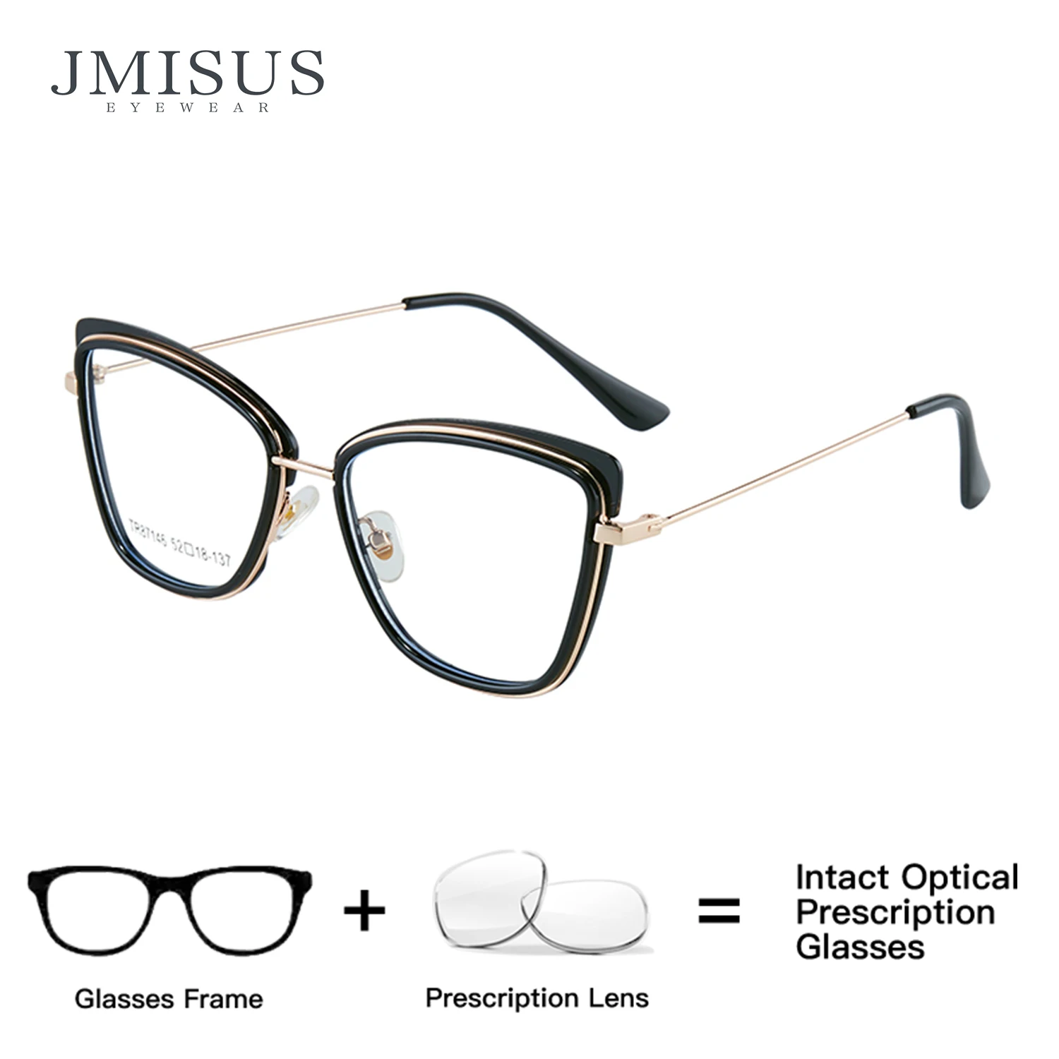 

JMISUS ﻿Retro Cateye Prescription Glasses Woemn Customised For Distance High-quality Metal Butterfly Optical Glasses 2025