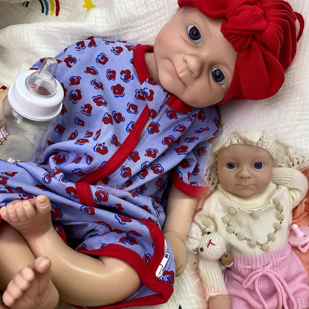 Washable 20Inch Silicone Reborn Doll Newborn Sensory Therapy Collector Item Spain Art Blue Eyes Soft Solid Silicone Reborn Doll