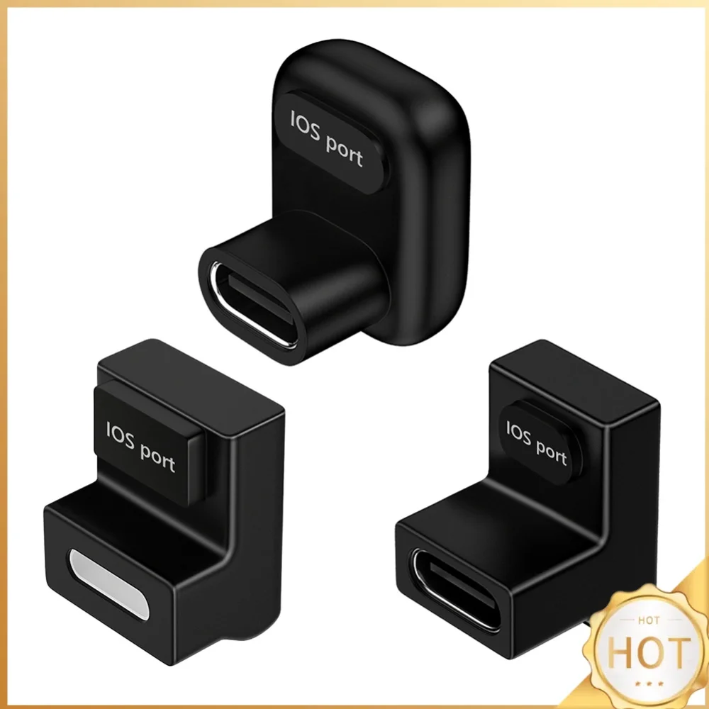 8 Pin Female To 8 Pin Adapter 180 Degree Angled Elbow Converter Adapter​ 8 Pin Male To USB C Female Adapter for iPhone for Ipad