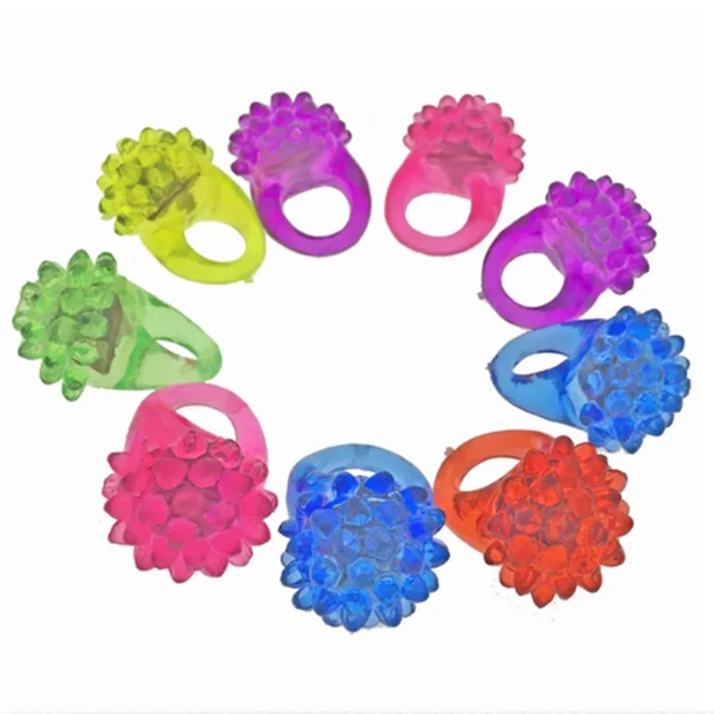 Colorful 12pcs LED Ring Strawberry Flashing Finger Strawberry Soft Ring Ring Soft Silicone Strawberry Colorful Party Supplie