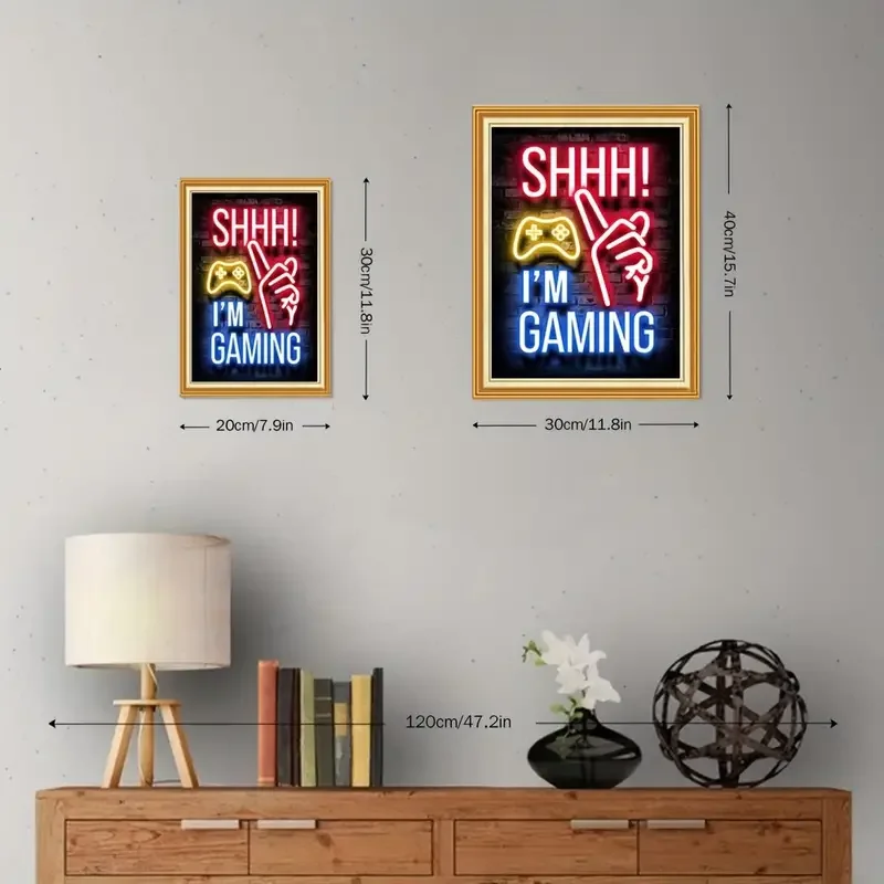 1 Set, 5D DIY Diamond Painting Kit For Adults, DIY Game Controller Pattern Full Round Faux Diamonds, Home Relax Decoration And W