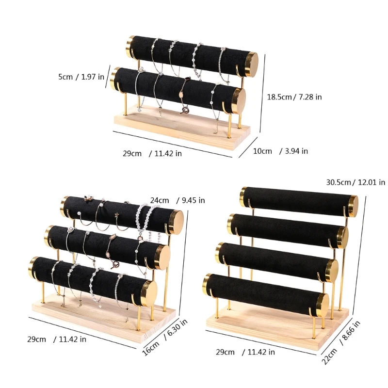 สร้อยข้อมือประหยัดพื้นที่จัดเก็บขาตั้งผู้ถือเครื่องประดับไม้สำหรับใช้ในบ้านหรือในร้านค้า