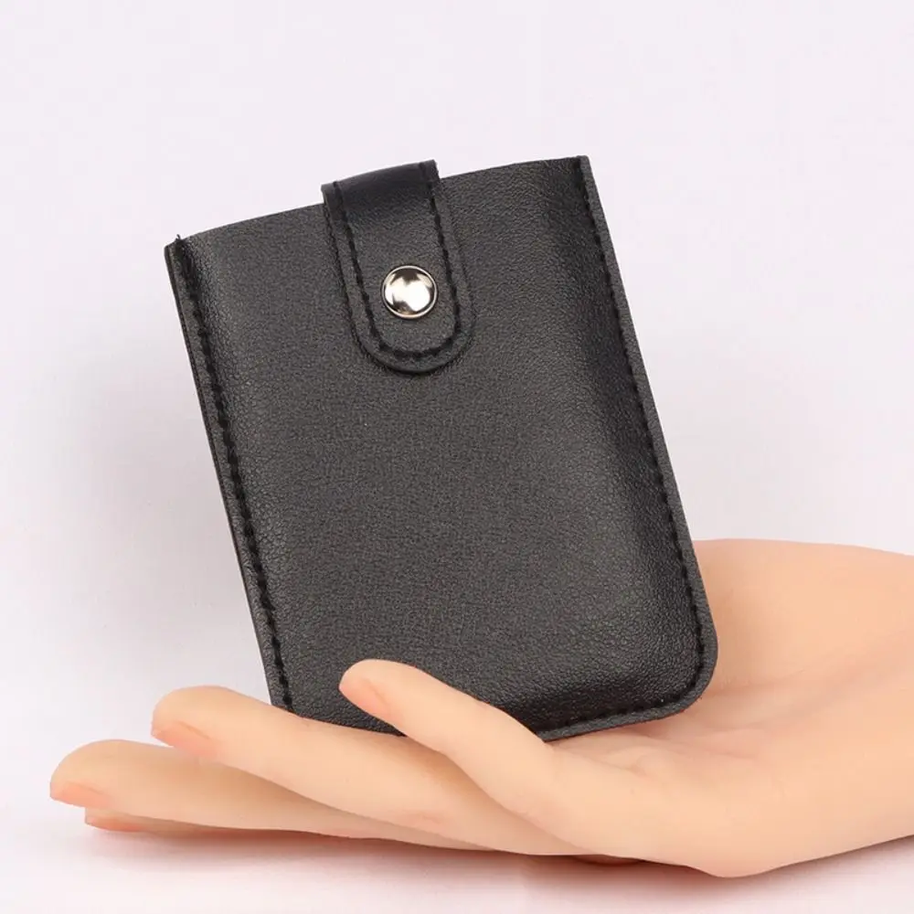Creative Laminated Concealed Mini Card Wallet Pull-out Type 5 Card Pockets ID Card Holder PU Leather PU Leather Purses Men