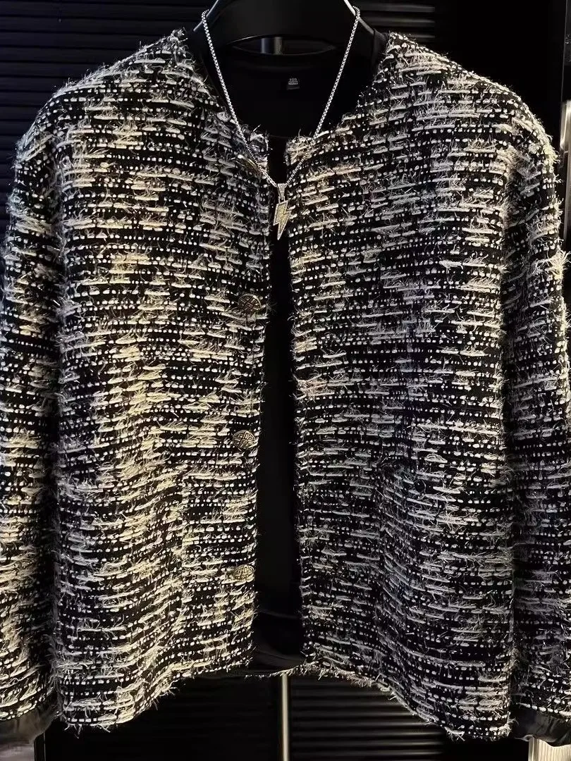 

Casual Men's Stripe Jaet Autumn Winter New Sle Faion Trend Stand Fit Youth ular Outerwear Button Closure