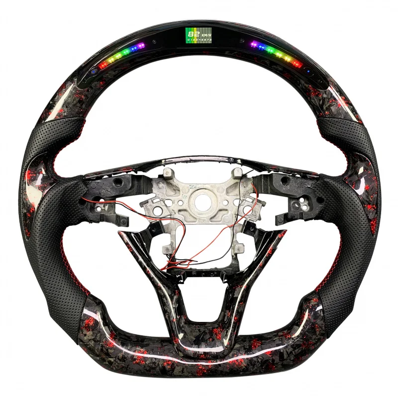 

Custom Forged Carbon Fiber Leather Car Steering Wheel 10th Generation 2018-2022 New Upgraded LED Display