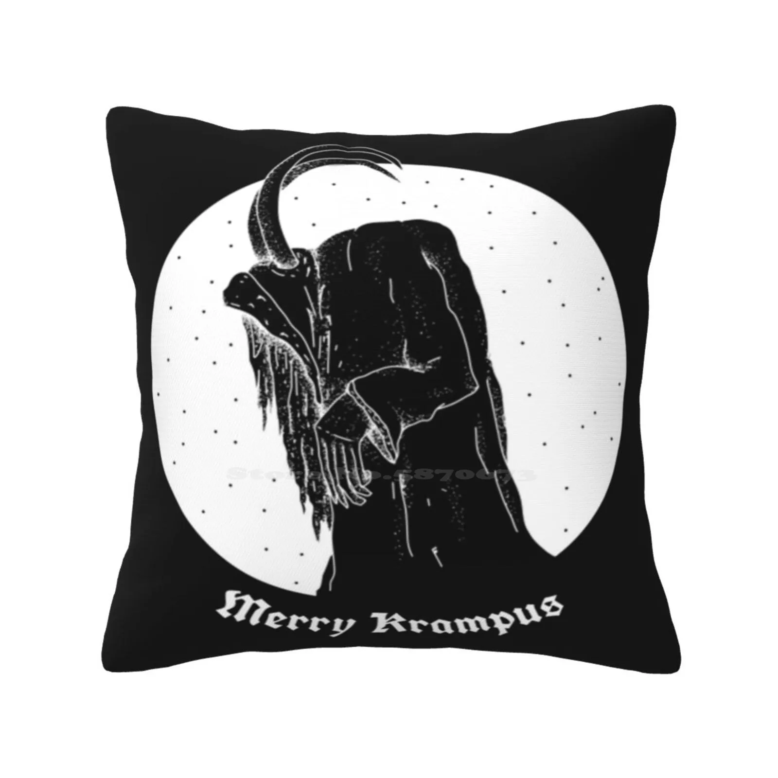 Merry Krampus Pillowslip Pillowcase Devil Demon Children Funny Pagan Xmas Yule Folklore Monster Vintage Winter Horror