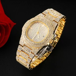 2024fashion Full Diamond Inlaid Women's Watch Quartz Watch Full Diamond Strap Men's And Women's Light Luxury Steel Strap Watch