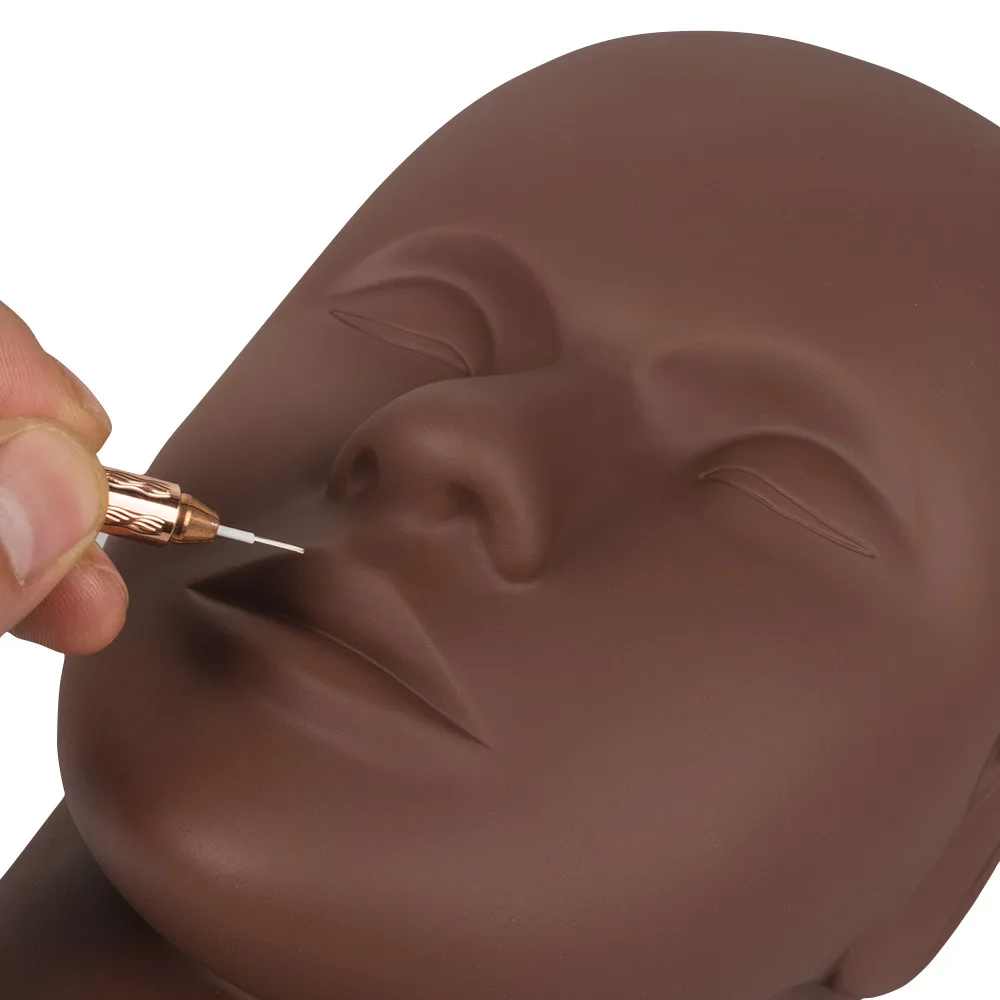 Beauty Salon Head Model for Facial Washing Acupuncture and Moxibustion Massage Painting Practice Tattoo False Silicone Head