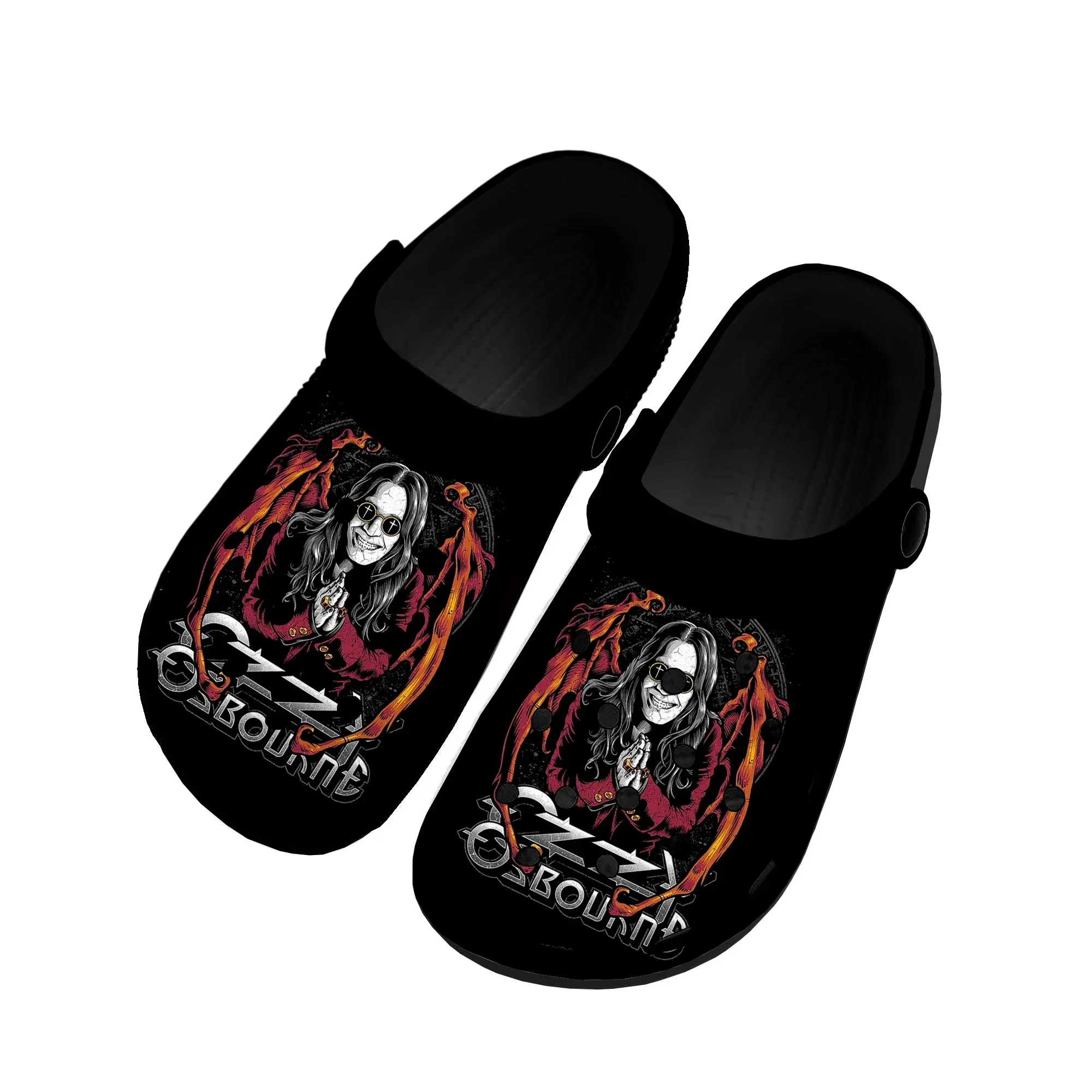 Ozzy Metal Rock Singer OsRubber Home Tamancos, Sapatos de Água Personalizados, Homens e Mulheres, Sapato Adolescente, Impressão 3D, Tampo De Jardim, Chinelos De Praia