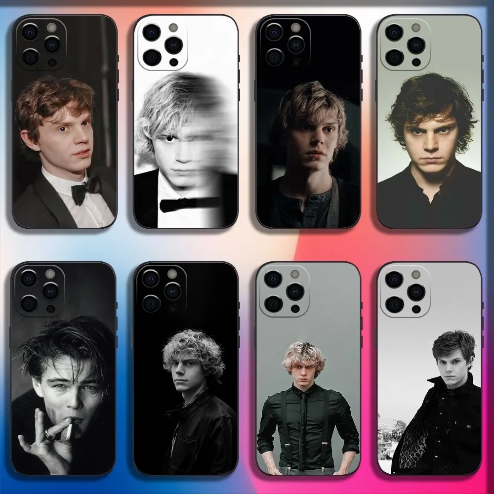 Actor E-Evan Peters Phone Case For iPhone 16,15,14,13,12,11,Pro,X,XS,Max,XR,Plus,Mini Soft Black Cover