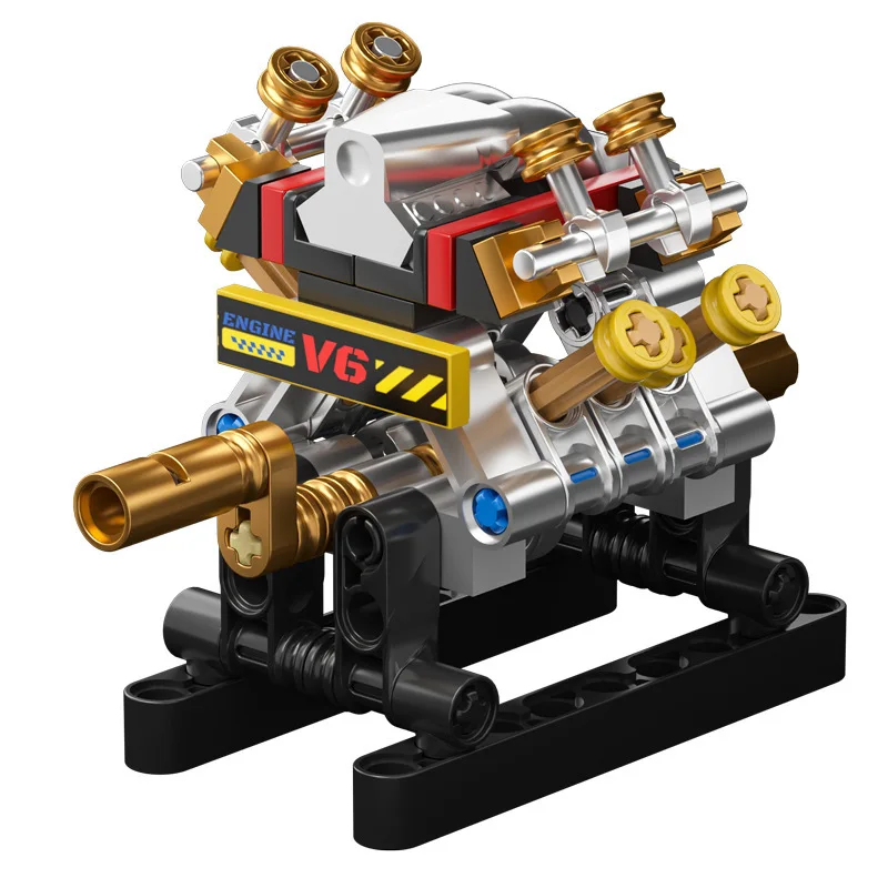 Simulated Car Engine Mechanical Block Kit, Precision Engine Assembly Model, Home Desktop Decor, Ideal Collectible Gift