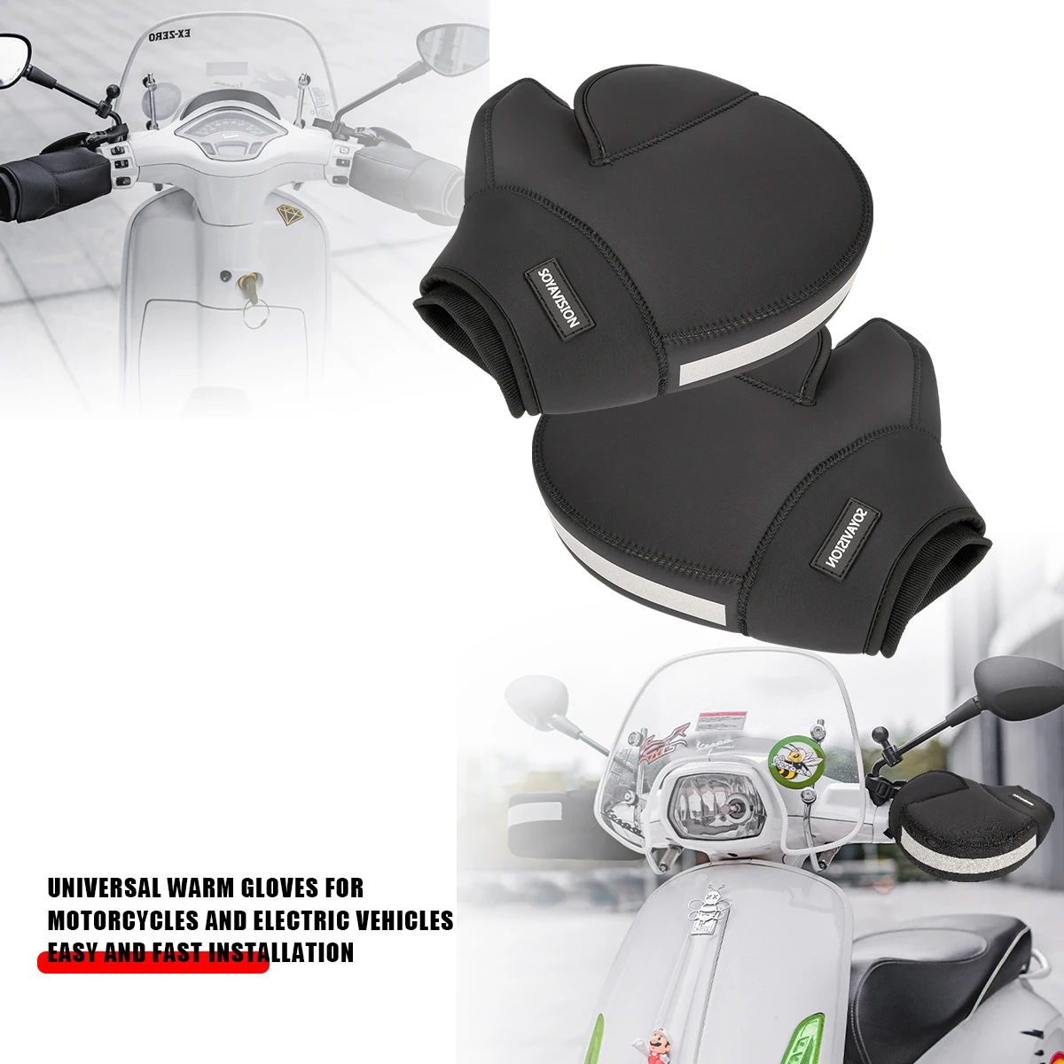 

Winter Thermal Motorcycle Gloves Thicken Warm Bike Gloves Handlebar Protective Windproof MTB Road Bicycle Gloves