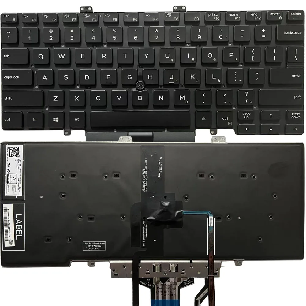 New US Keyboard For Dell Latitude 5400 5401 5410 5411 7400 7410 03J9FC With Backlight With Pointing Stick