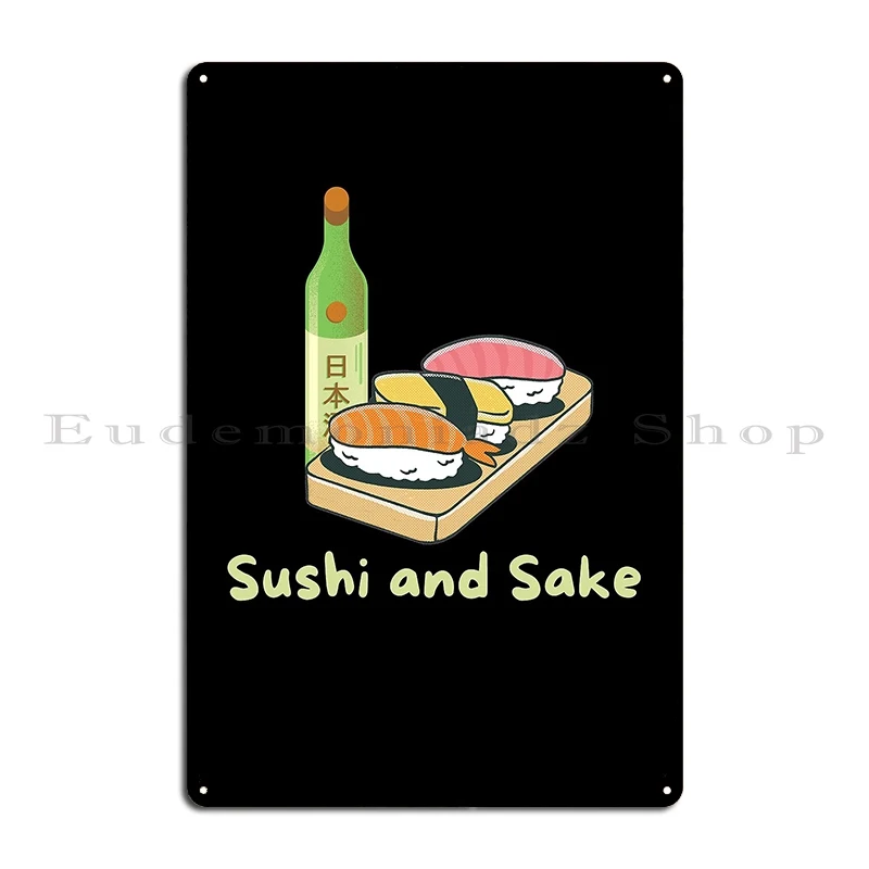 Sushi And Sake Men And Women Japan Metal Sign Personalized Pub Funny Custom Living Room Tin Sign Poster