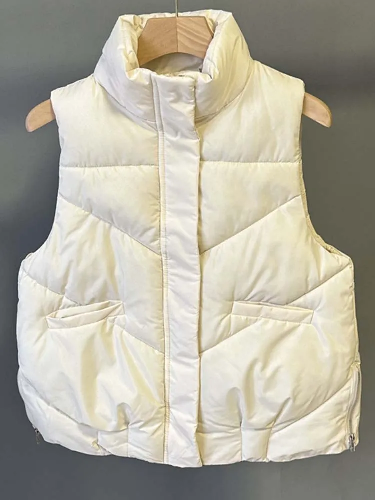 

Lightweight Down Vest Women Korean Fashion Puffer Vest Autumn Winter Warm Cotton Sleeveless Coat Lady Loose Waistcoat Outerwear