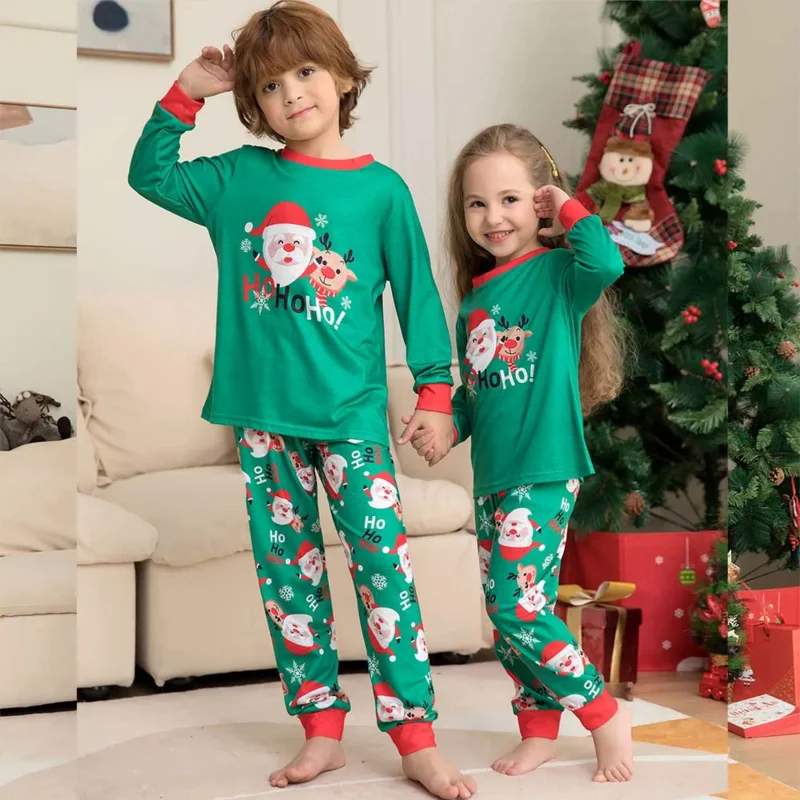 Family Matching Pajamas Farther Mother Kids Family Christmas Sleepwear Family Matching Outfits Top Pants 2PCS Pyjamas
