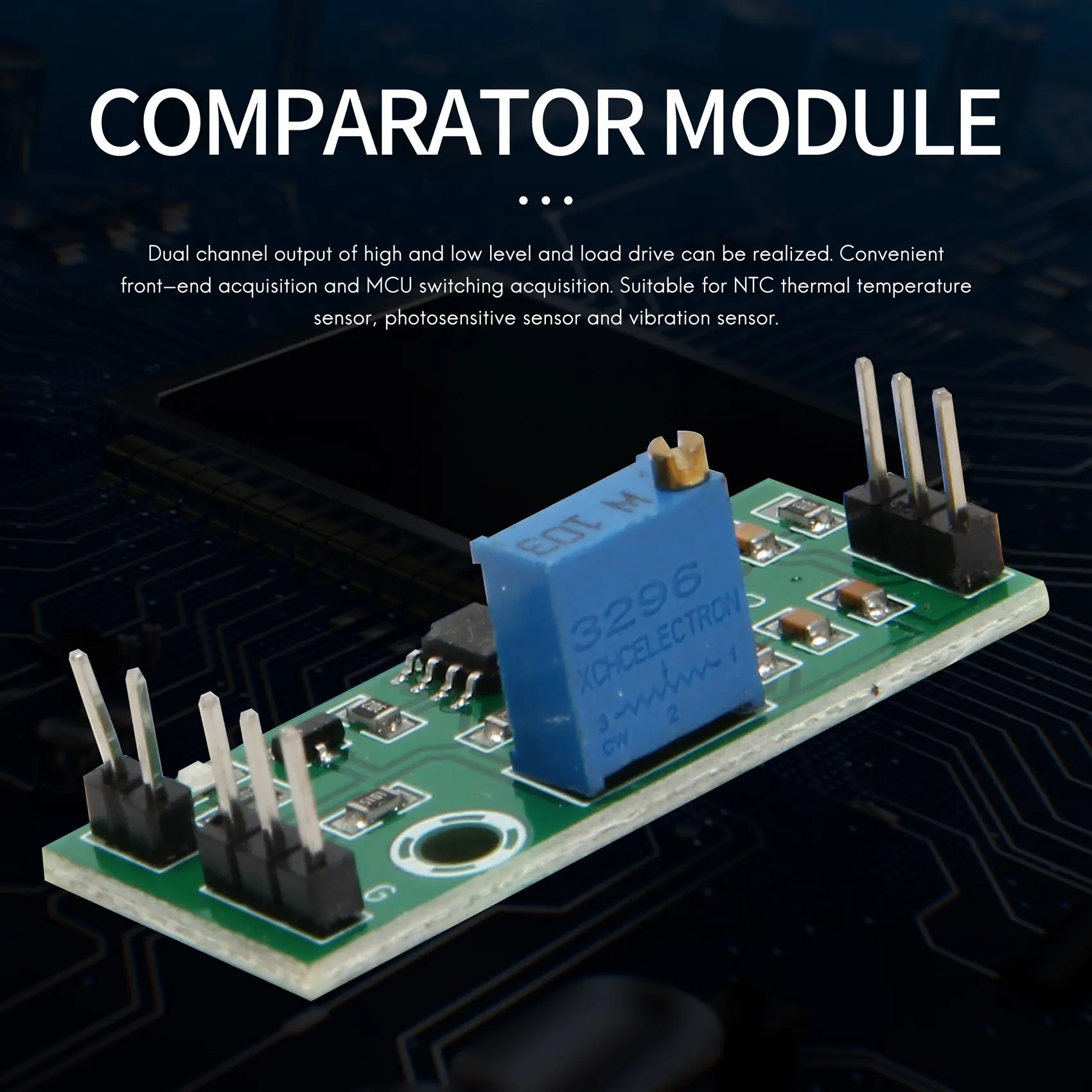 HOT 3Pcs LM393 3.5-24V Voltage Comparator Module with LED Indicator High Level Output Analog Comparator Control