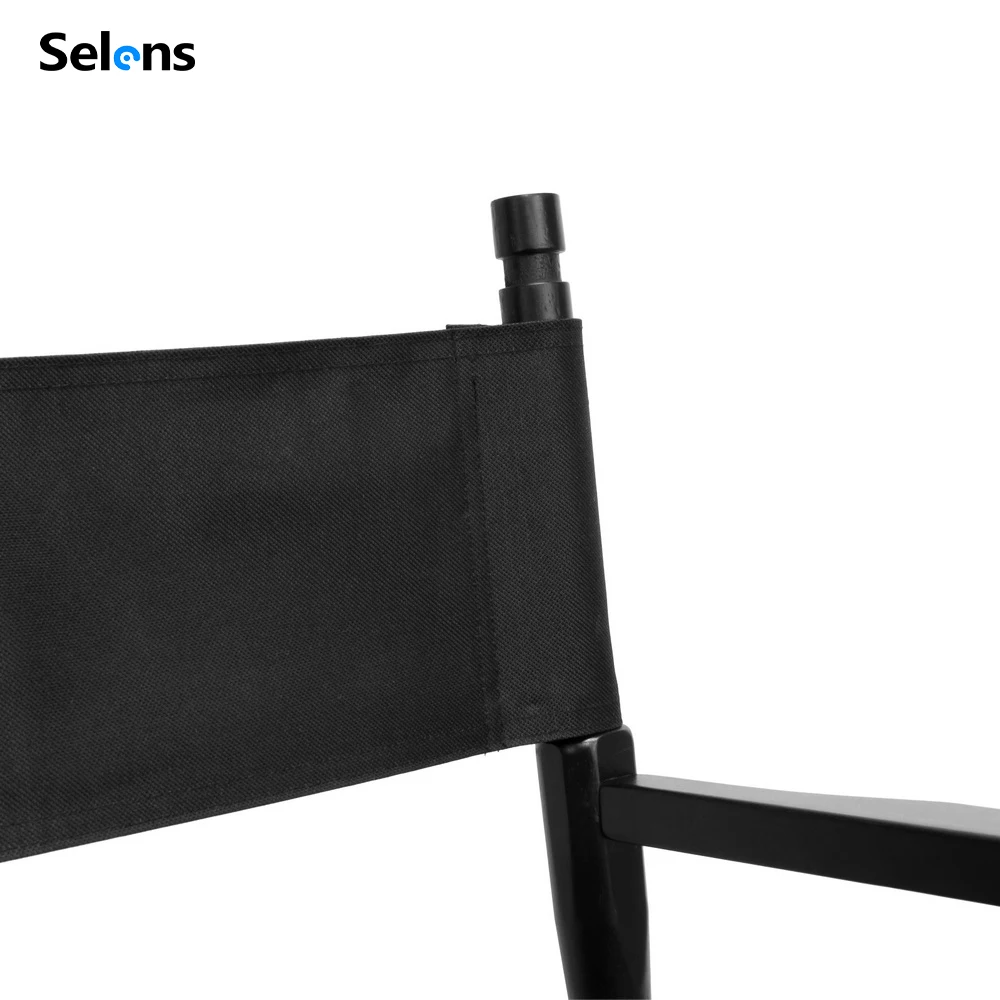 كرسي سيلينز للتصوير الفوتوغرافي طويل القامة، كرسي محمول احترافي لفن الماكياج قابل للطي، كرسي فولاذي للتخييم في الهواء الطلق والصيد باللون الأسود