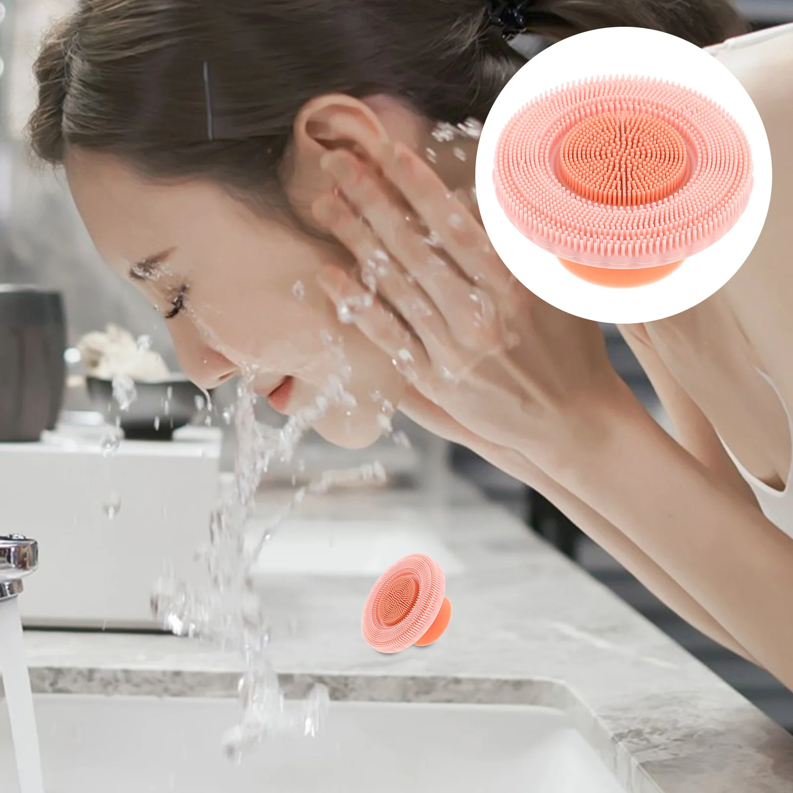 Purificador facial de silicone macio 2 em 1, design destacável, limpeza profunda dos poros, esfoliante manual para mulheres, cuidados diários com a pele, rotina