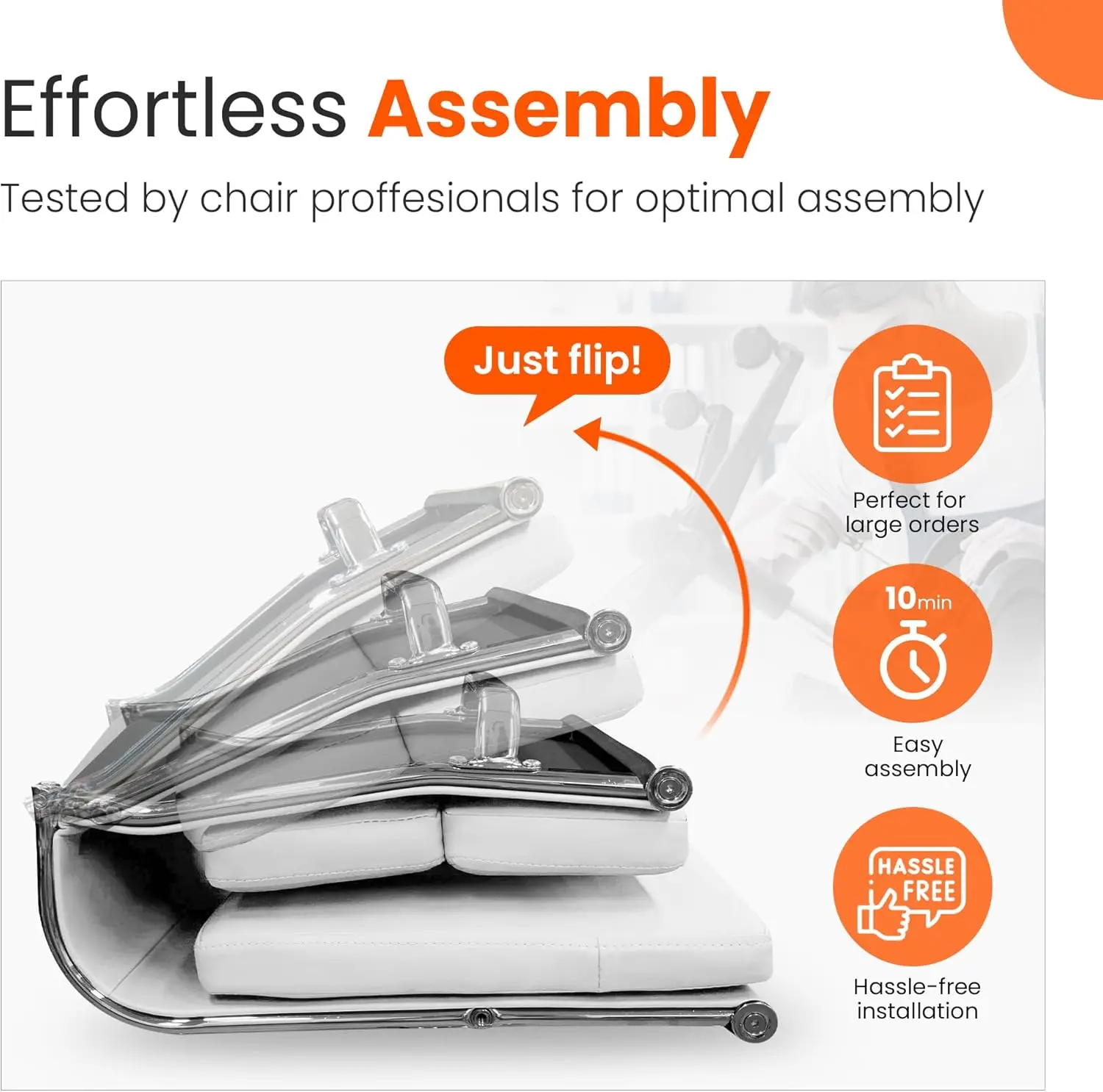 كرسي تنفيذي مريح من الجلد بأذرع، كرسي مكتب دوار عالي الظهر قابل للتعديل (أبيض) #4