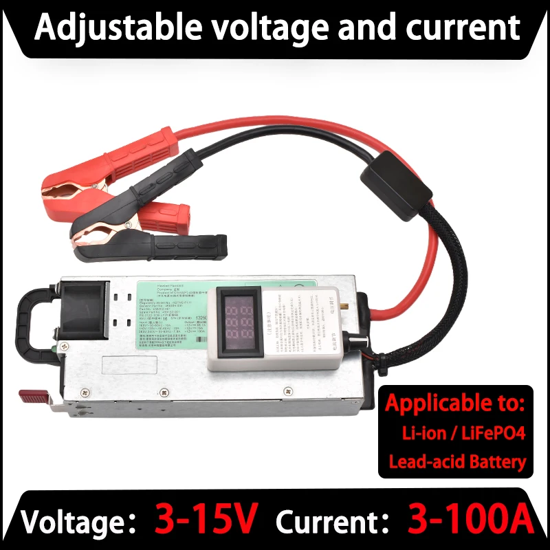Lifepo4/شاحن بطارية ليثيوم 12 فولت 60A 100A شاحن بالطاقة الشمسية الجهد الحالي قابل للتعديل لشواحن Lifepo4 العالمية 14.6 فولت 100A Lifepo4
