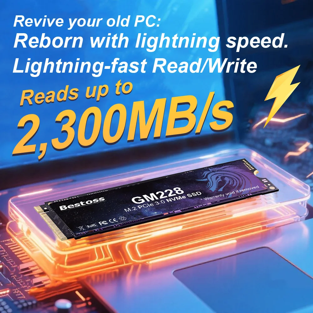Bestoss Internes M2 Nvme Solid State Drive 128 GB 256 GB 512 GB Festplatte SSD-Laufwerk für Desktop/Laptop