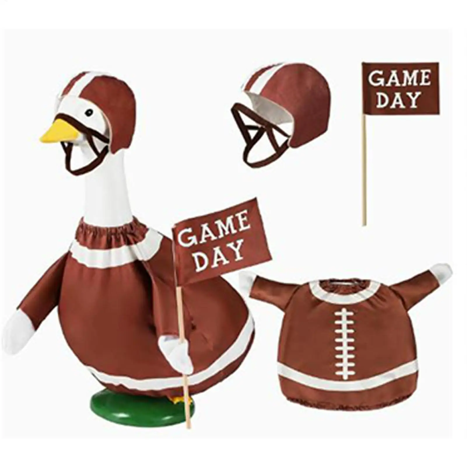 Porch Goose Football Outfits Patio Statue Cosplay Clothes Outdoor Clothing for Collectors Parties Yard Lawn Courtyard Balcony