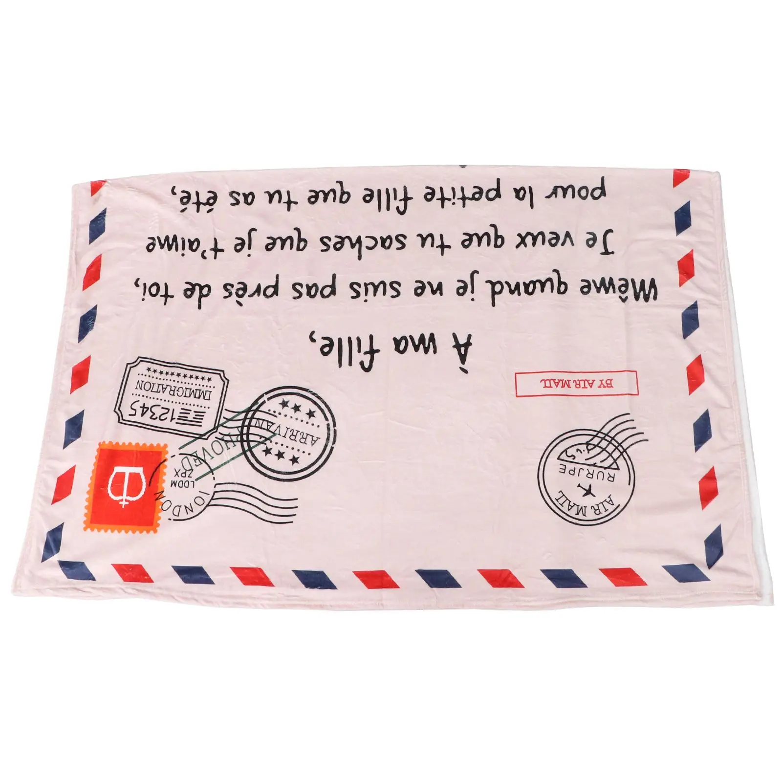 

Flannel Blanket 150x200cm Letter Pattern Warm Winter Gift for Daughter Son Lightweight Non Fade Couch Bed Park Office Nap