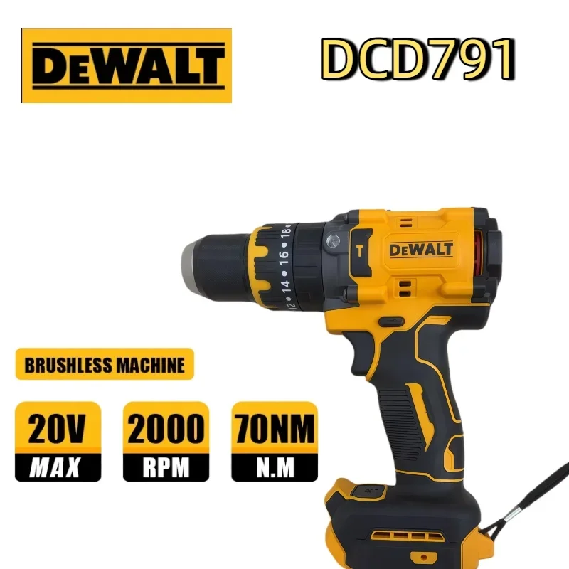 

Аккумуляторная дрель-шуруповерт DEWALT DCD791 с бесщеточным двигателем, многофункциональный инструмент для дома, перезаряжаемый электрический инструмент