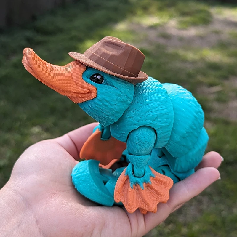 3D Printed Articulated Platypus Fidget Toys Dynamic Animals Toy Full Articulated Flexible Crystal Platypus Toys Adults Fidget