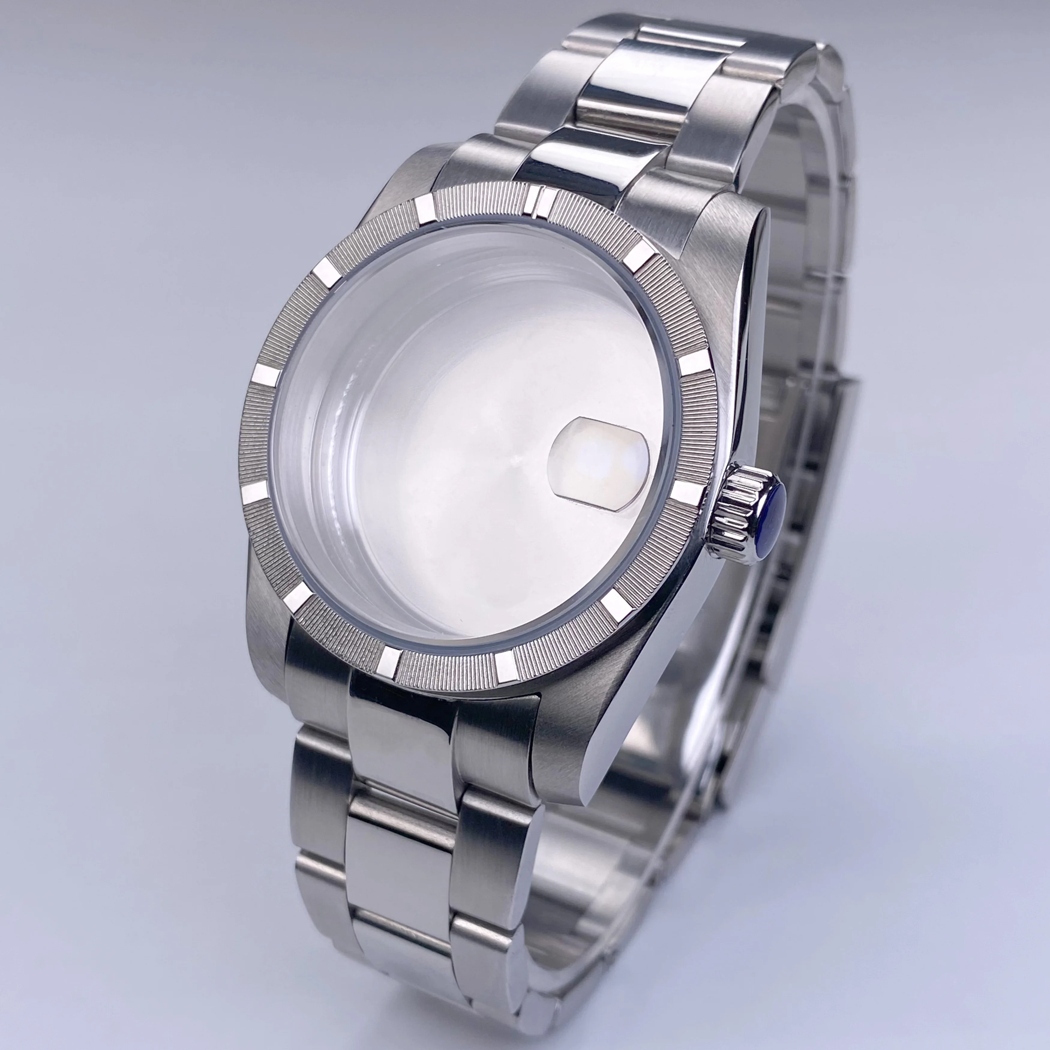 

New arrivals 36mm watch case Engine Turned BEZEL for AK Parts Replacemet Fit NH35/36 Movement Sapphire Glass Accessories