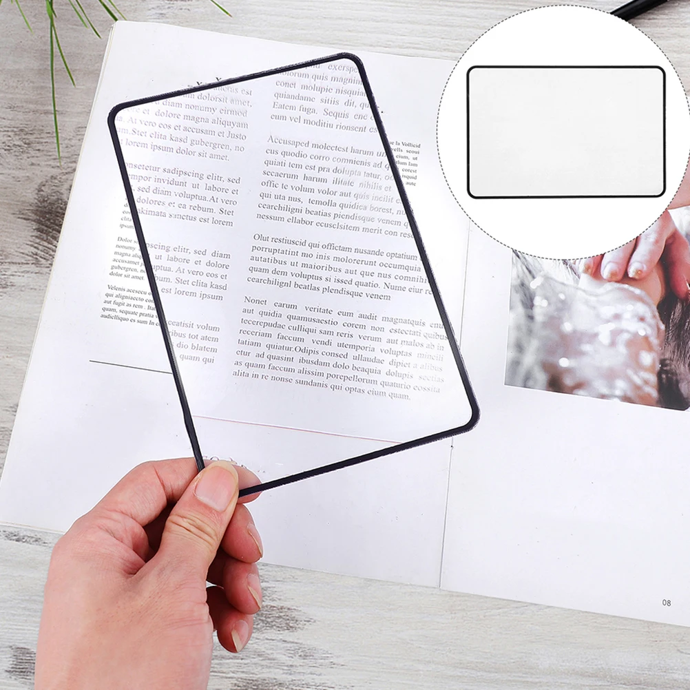 

2pcs 120x180 PVC Magnifying Bookmark Ultra Thin Full Page Reading Glass Transparent Sheet Book Page Magnifiers
