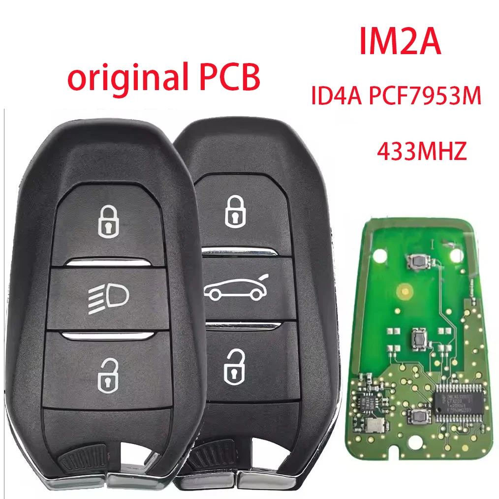 Originale PCB ID4A PCF7953M 433MHz Chiave A Distanza Dell'automobile Di Prossimità 98123974ZD Per Peugeot 2008 308 508 5008 Citroen C3 C4 C5