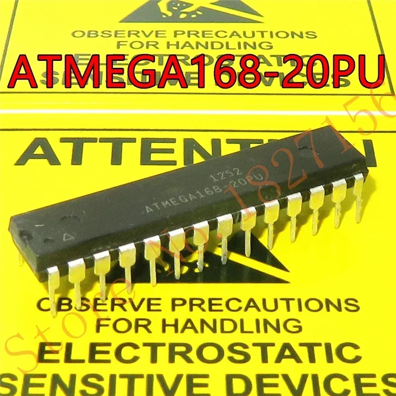 10pcs ATMEGA168-20PU  MCU MCU 8-bit AVR RISC 16KB Flash 3.3V/5V DIP-28