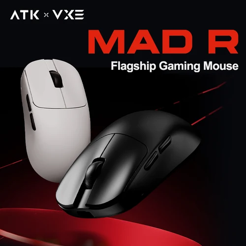 ATK VXE MAD R/R MAJOR Ratón inalámbrico para juegos de deportes electrónicos Ratones ergonómicos ultraligeros de modo dual PAW3395/3950 Estándar 8K