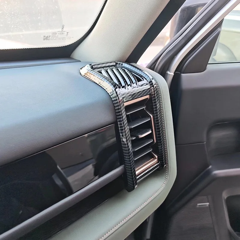 DUTRIEUX لشيري Jaecoo J6 Icar 03 24-25 ABS ألياف الكربون سيارة تكييف الهواء فتحات غطاء إطاري اكسسوارات السيارات الداخلية