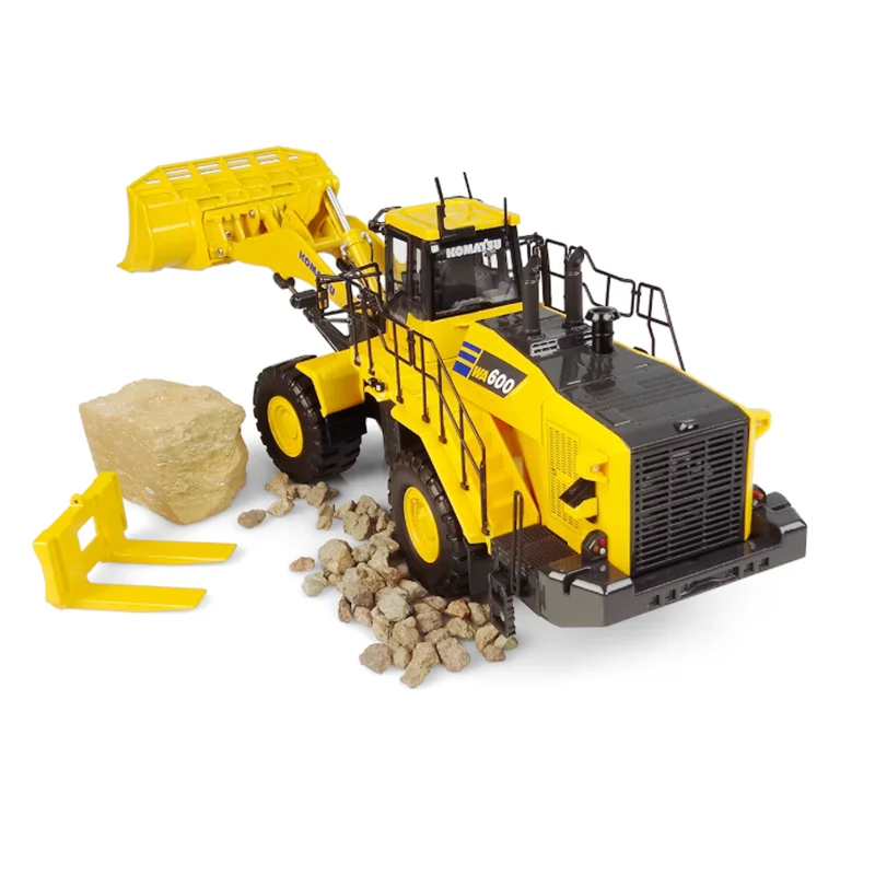 UH 8153 Diecast 1:50 Scale Alloy WA600-8 Wheeled Loader Forklift Model Simulation Toy Collection Gift Static Ornament